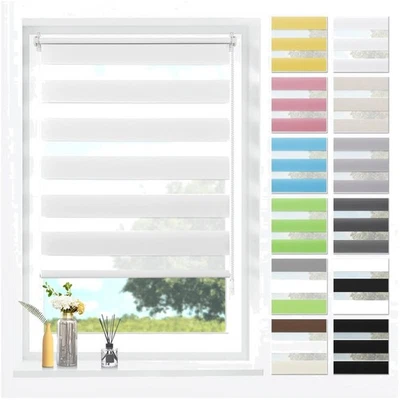 Doppelrollo, Klemmfix, Weiß, Fenster, lichtdurchlässig, 70x120 cm, Stoff - Bild 1 von 4