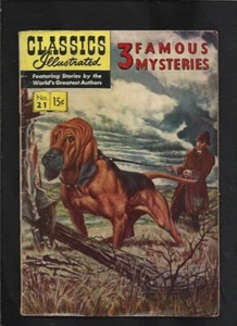 CLASSICS ILLUSTRATED #21 VG HRN114 (3 FAMOUS MYSTERIES) - Picture 1 of 2