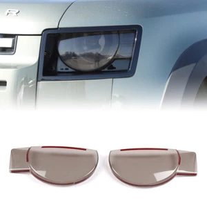 Smoked Front Headlight Lamp Guards Cover For Land Rover Defender 90 110 2020-22 - Picture 1 of 9