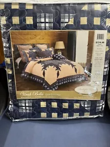 VIRAH BELLA 3 Piece QUILT SET F/Q Phyllis Dobbs. "Starlight Blue” 90”x90” - Picture 1 of 2