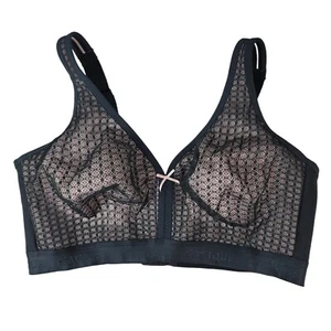 Cacique Full Coverage No Wire Bra Black 40DD Lace Nude Wide Strap Adj Unlined - Picture 1 of 11