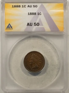 1888 INDIAN CENT - ANACS AU-50 - Picture 1 of 3