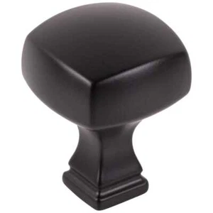 Perilla de gabinete Audrey cuadrada negra mate de 1-1/8" de longitud total - Imagen 1 de 4