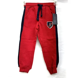 NWT Tommy Hilfiger Logo Joggers Unisex Sz 4. Drawstring. Scarlet Sage - Picture 1 of 5