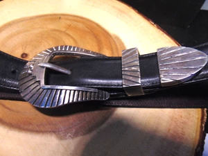 Harley Baldwin Sterling Silver Ranger Belt Buckle Set - Picture 1 of 7