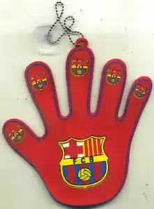 FCB Futbol Club Barcellona Squadra Calcio Auto Finestrino Mano che Sventola con Ventosa - Foto 1 di 1