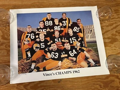 Vintage 1962 Green Bay Packers Vince’s CHAMPS John Chladek S/N LE 20”x16” Poster - Image 1 of 4