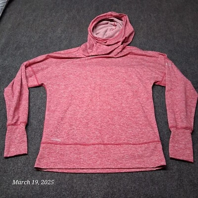 Saucony Run Warm Hoodie Women Size Small Red Pullover Neck Warmer - Image 1 of 4