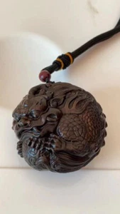 Ebony Pi Xiu Original Manual Wood Carving Ornament Hand Pieces Adults Reliever - Picture 1 of 8