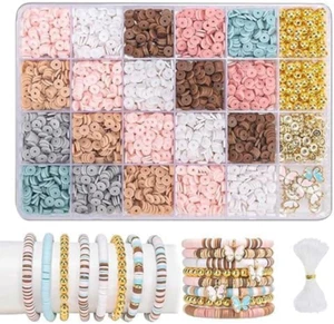 3205 Stück Perlen für Armbänder Clay Perlen Set Clay Beads Set 6mm Flache Perlen - Bild 1 von 7