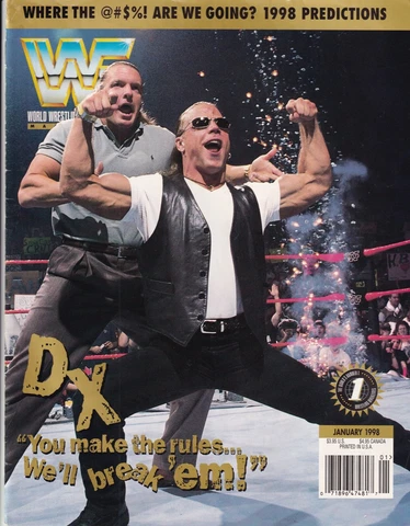Shawn Michaels HHH January 1998 WWF Wrestling Magazine LOD Animal Hawk Poster Cover