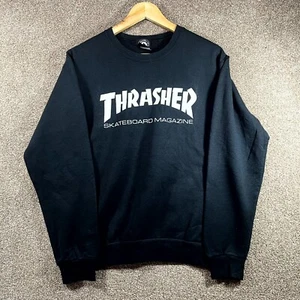 Thrasher Skateboard Magazine Sweatshirt Men's Small Black Graphic Print Pullover - Picture 1 of 10
