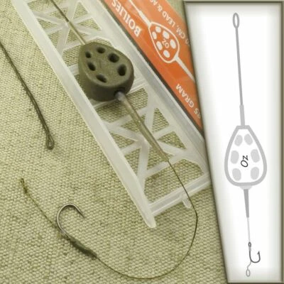 LEAD FEED Blei Futterkorb 2in1 Fertigmontage Carp Rig In Line Karpfen Montage 25 - Bild 1 von 4