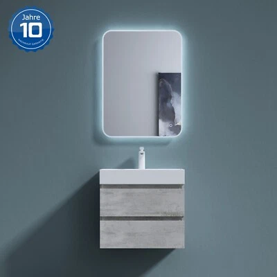 Badmöbel set mit Waschbecken mineralguss Waschtisch mit Unterschrank Soft-Close - Bild 1 von 4