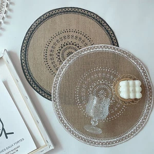 1/4Pcs Mandala Round Placemat Boho Woven Table Mats Dinner Heat Insulation Pad - Picture 1 of 15