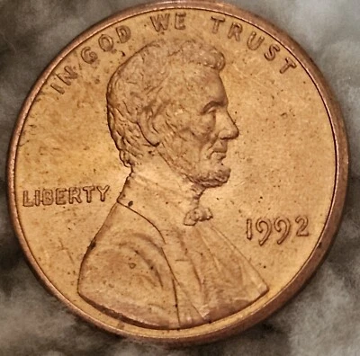 1992 Rare Penny, No Mint Mark, Red Luster, Full Steps, Stunning Coin - Image 1 of 4