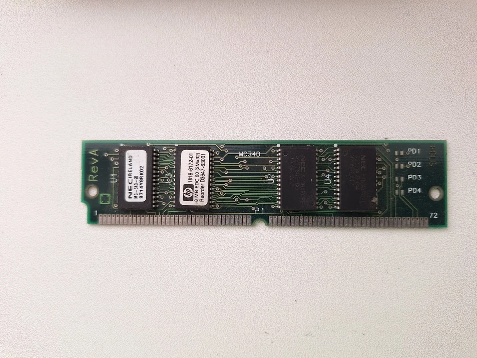 8MB EDO 72pin SIMM 60ns HP 1818-6172-01 60 (Reorder D3647-63001) - Image 1 of 2