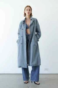 ZARA 9863/064/406 Denim Trench Coat Mid-Blue NWT Size Small - Picture 1 of 1