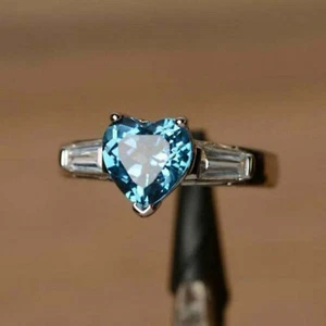 3.50Ct Heart Shape Lab-Created Awe-Inspiring Engagement Wedding Ring 14K W/Gold - Picture 1 of 4
