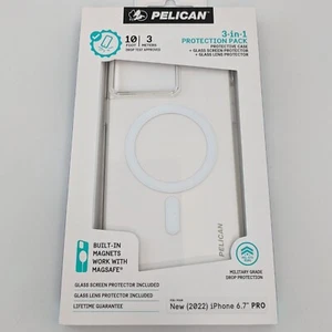 Pelican Protection Pack Clear Case + Lens & Screen Protector - iPhone 14 Pro Max - Picture 1 of 2