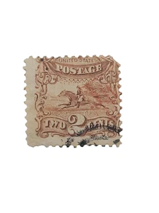Estampillas de Estados Unidos de 1869 Scott #113 Pony Express dos centavos raras difíciles de encontrar - ver fotos franqueo de Estados Unidos - Imagen 1 de 4