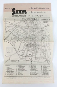 Guía de viaje mundial Sita mapa de Delhi 1959 - Imagen 1 de 3