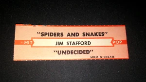 JUKEBOX STRIP (1) JIM STAFFORD Spiders And Snakes/Undecided 45 L@@K! - Picture 1 of 1