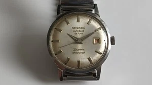 SEKONDA (POLJOT) DE LUXE ALL STEEL - VINTAGE RUSSIAN AUTOMATIC WRISTWATCH #1 - Picture 1 of 5