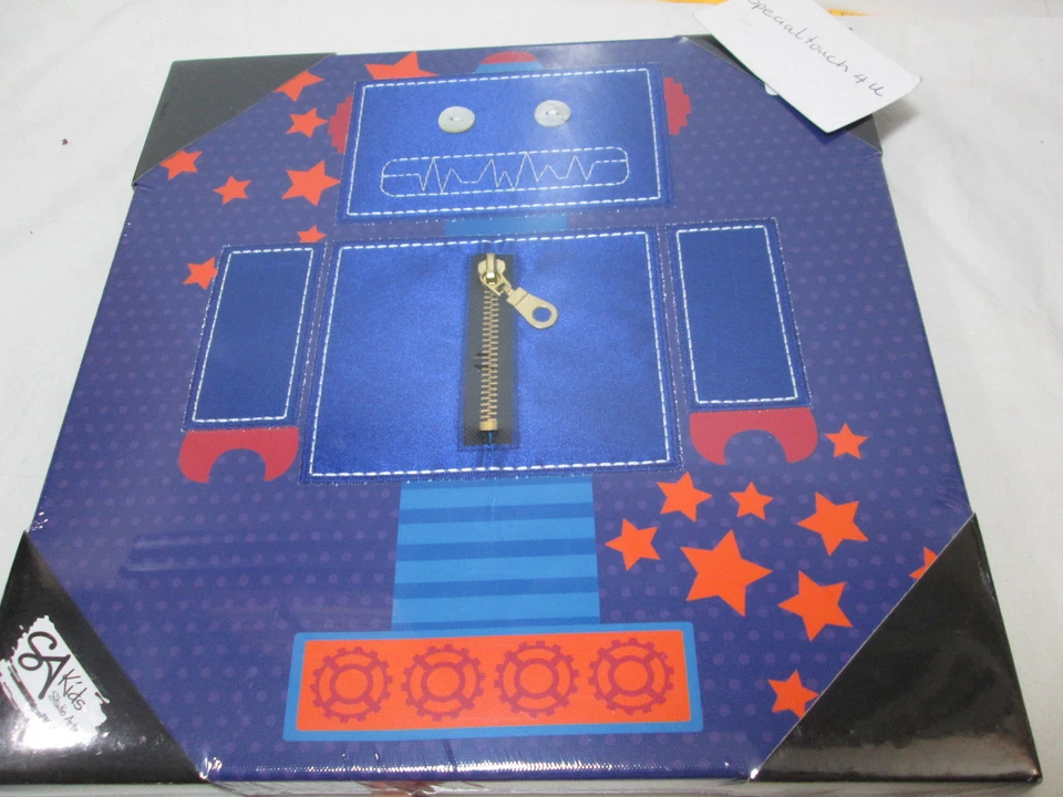 New Embellish Canvas Art by SA Studio Arts Kids ROBOT 12"X12" Blue, Orange, Red - Image 1 of 3