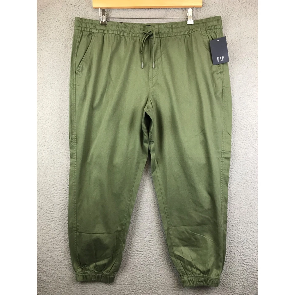 Gap Women's Elastic Waistband 27" Inseam Twill Jogger Pants W/ Pockets XXL Clove