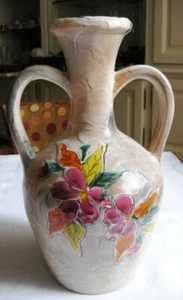 GROSSE KERAMIK VASE VON POET LAVAL DEKOR BLUMEN - Bild 1 von 5