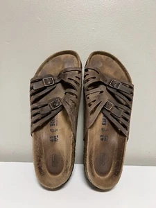 Birkenstock Birki Granada Soft Footbed Women's 41 US 10 Brown Leather Sandals - Picture 1 of 14