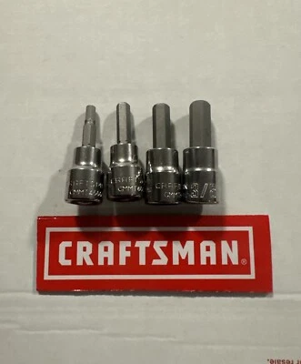 Craftsman Torx/Hex Bit Socket 3/8 Size   3/16” 1/4” 5/16” 3/8" 4pc Lot New - Image 1 of 4