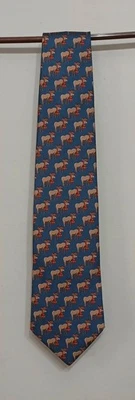 Corbata Brooks Brothers Makers 100% Seda Diseño Reno Navidad - Hecha en EE. UU. Foto 1 de 2