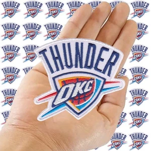 Wholesale Oklahoma City Thunder Nation Logo Size 3.7"x3.0" Sew Iron on Patches - Picture 1 of 12