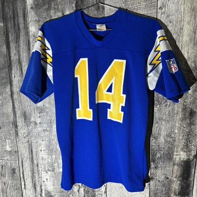 Camiseta Rawlings Chargers NFL Dan Fouts #14 Hecha en EE. UU. Pernos M (38-40) Años 80 Foto 1 de 4