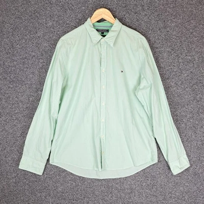 Tommy Hilfiger Shirt Mens Size XL Green Striped Button Down Long Sleeve - image 1 of 4