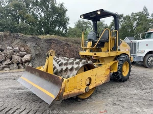 2008 Caterpillar CP-433E Pad Foot Single Drum Vibratory Ride On Roller bidadoo - Picture 1 of 12