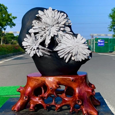 20.54LB  Natural chrysanthemum stone quartz carving aura healing gift - Image 1 of 4