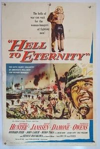 1960 Biografie WWII Jeffrey Hunter "Hell to Eternity" Original Kriegsfilmplakat - Bild 1 von 1