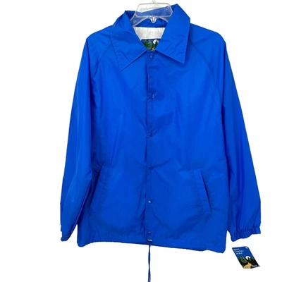 Ozark Trail Vintage Nylon Coaches Jacket Deadstock NWT Size Medium Bright Blue - Image 1 of 4