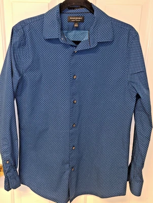 Banana Republic Non-Iron Slim Fit Tailored Blue Dot Shirt Men’s Size Small - Image 1 of 4