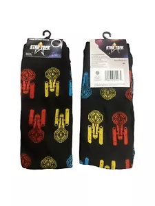 1 x Pair Star Trek Crew Socks Men's (6-12 Shoe Size) Starship Enterprise Black - Picture 1 of 1