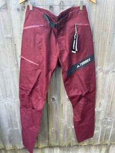 Adidas Terrex Primeknit Track Walking Pants Burgundy Waterproof Outdoors Active - Picture 1 of 13
