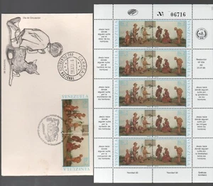 Venezuela: 1986; Scott 1378a pair in sheet complete of 5 pairs christmas. VZ2278 - Picture 1 of 2