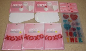 (8 Lot) Spritz Valentines Love Decor - XOXO & Cloud Hearts & Gel Window Clings - Picture 1 of 4