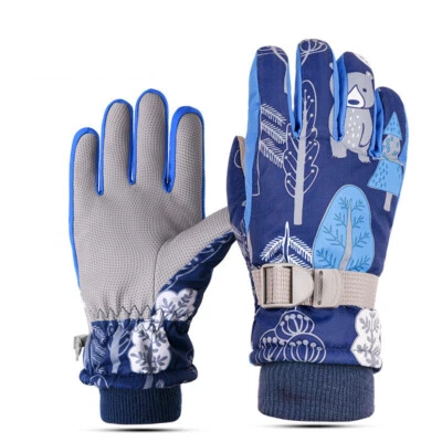 Kids Winter Gloves Waterproof Warm Snowboard Snow Ski Gloves Riding Girls Boys - Image 1 of 4