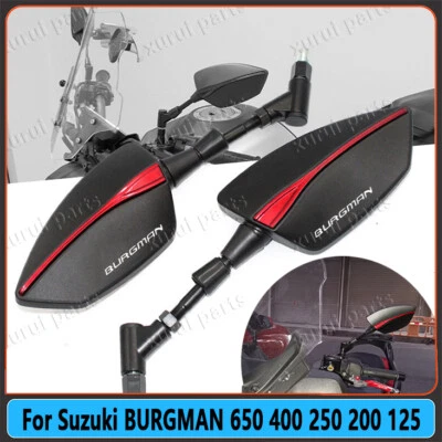 For Suzuki BURGMAN 650 400 250 200 125 Accessories Side Rearview Mirrors NEW - Imagem 1 de 4