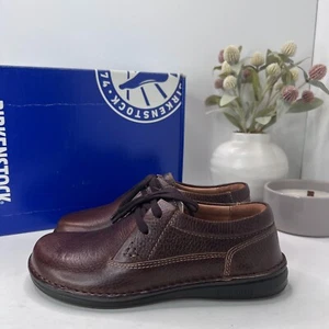 Birkenstock Memphis Cuero Marrón Oscuro Ajuste Regular 0406821 Mujeres 6/Hombres 4 Nuevo con Caja - Imagen 1 de 10