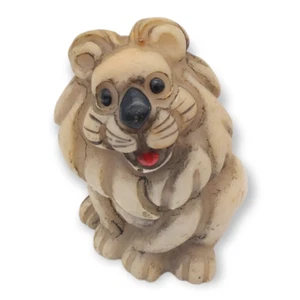 Löwe Figur Harz lächelndes Tier klein Miniatur Mini 2" groß - Bild 1 von 9
